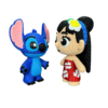 Conjunto de figuras Lilo y Stitch efecto crochet para regalo personalizado.