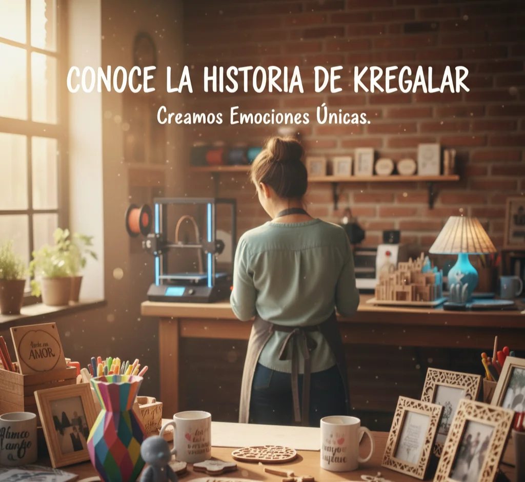 María Valero, fundadora de Kregalar en Cuenca, en su taller de regalos personalizados