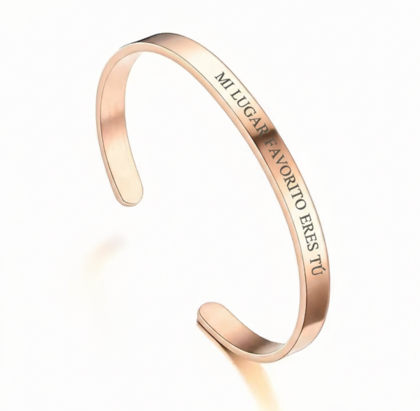 Pulsera personalizada acero quirúrgico oro rosa antialérgica