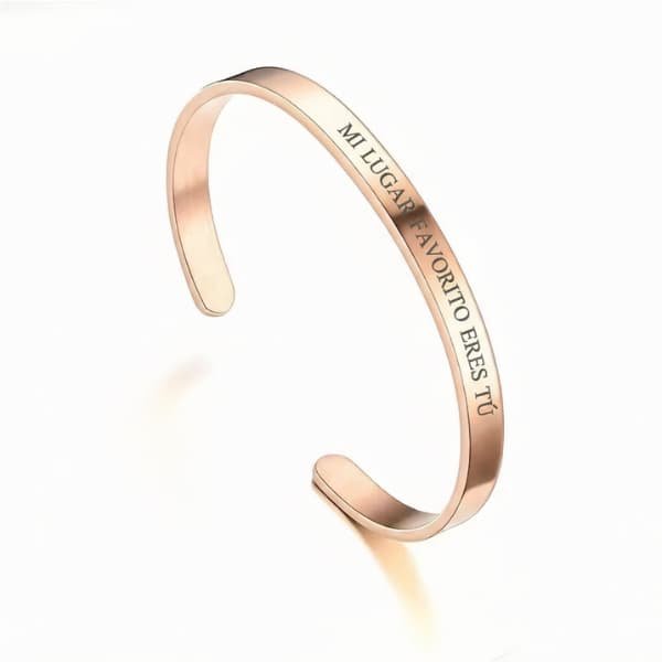 Pulsera personalizada acero quirúrgico oro rosa antialérgica